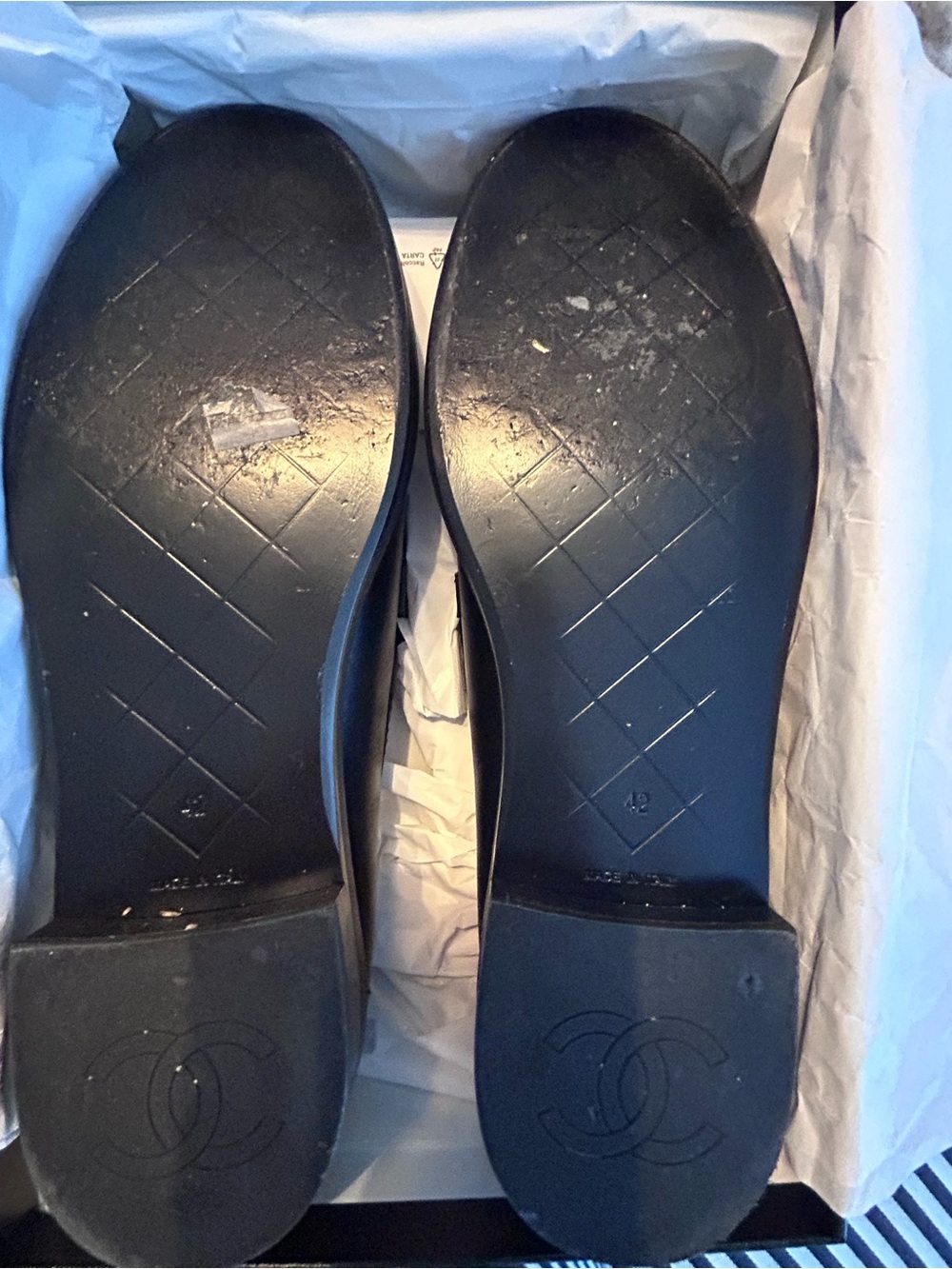 CHANEL Black Quilted Leather Loafers with Gold CC Hardware fits size 42 10 - Picture 10 of 11